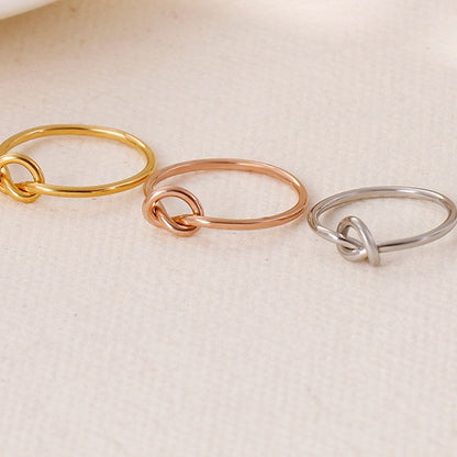 R035 dainty love knot ring