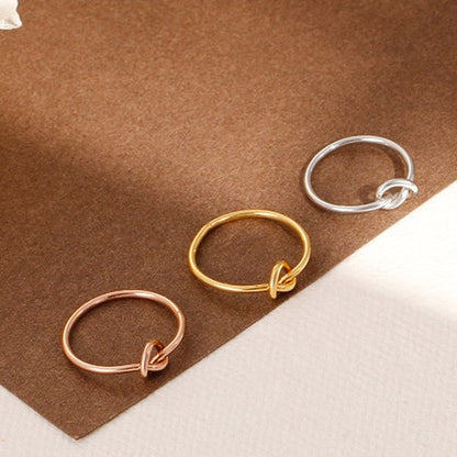 R035 dainty love knot ring