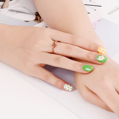 R035 dainty love knot ring