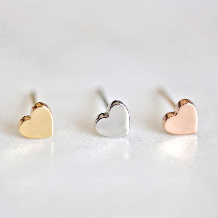 Annabella dainty heart stud earrings