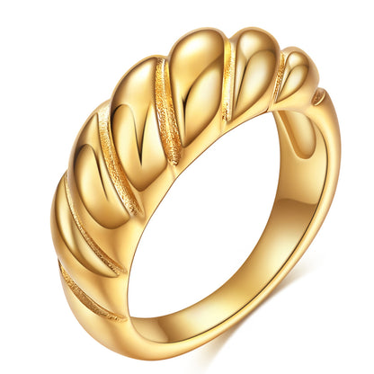 R008 croissant twisted dome statement ring