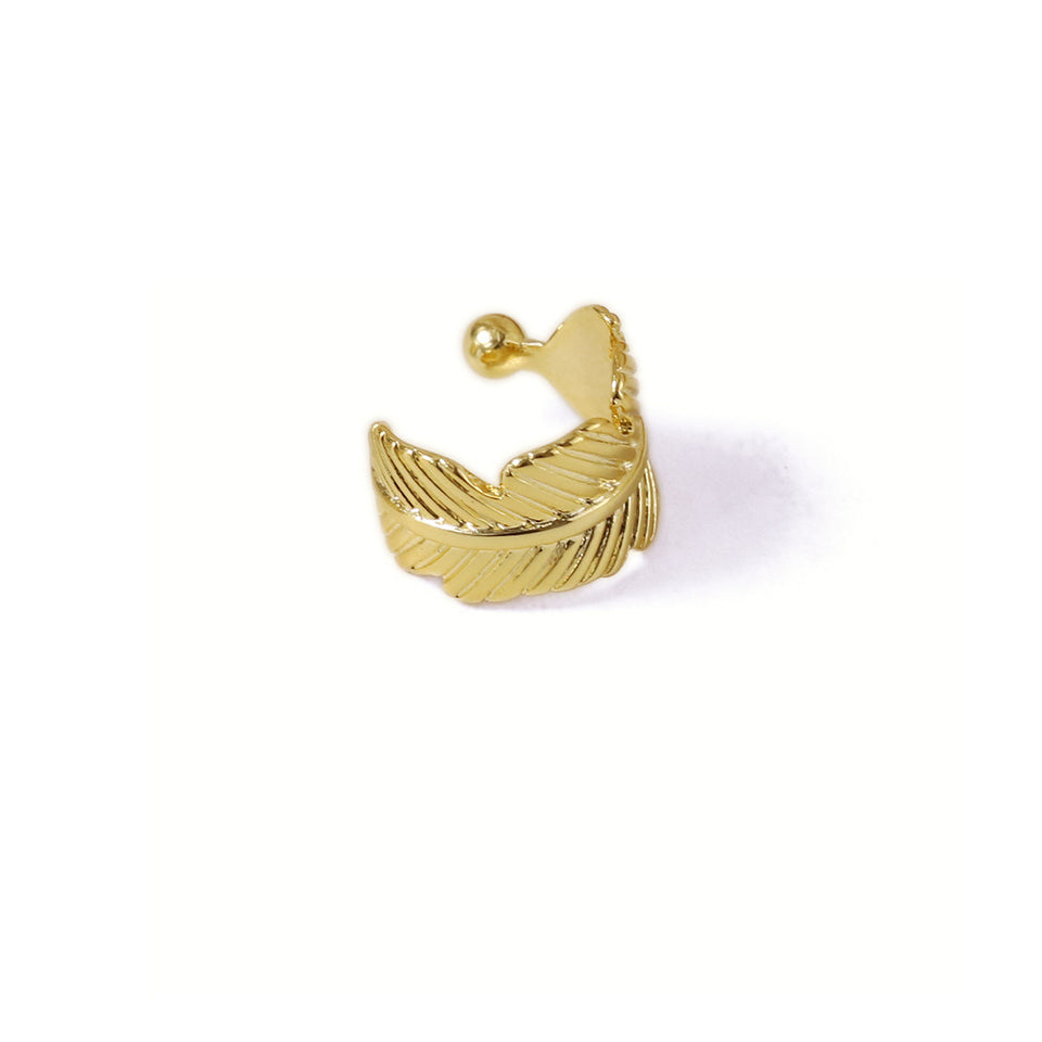 Quinn dainty gold leaf cuff earring