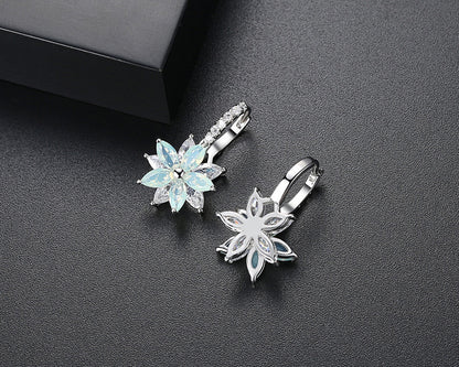 Destiny crystal flower dangle earrings