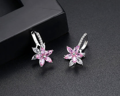 Destiny crystal flower dangle earrings