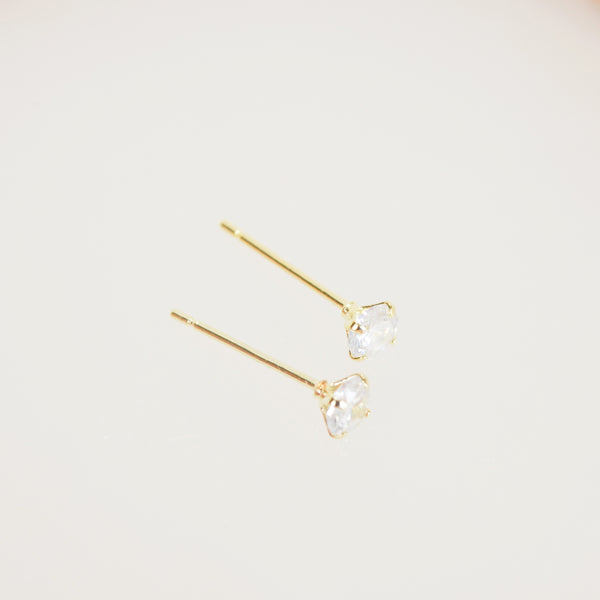 E107 18k gold vermeil cz diamond stud earrings