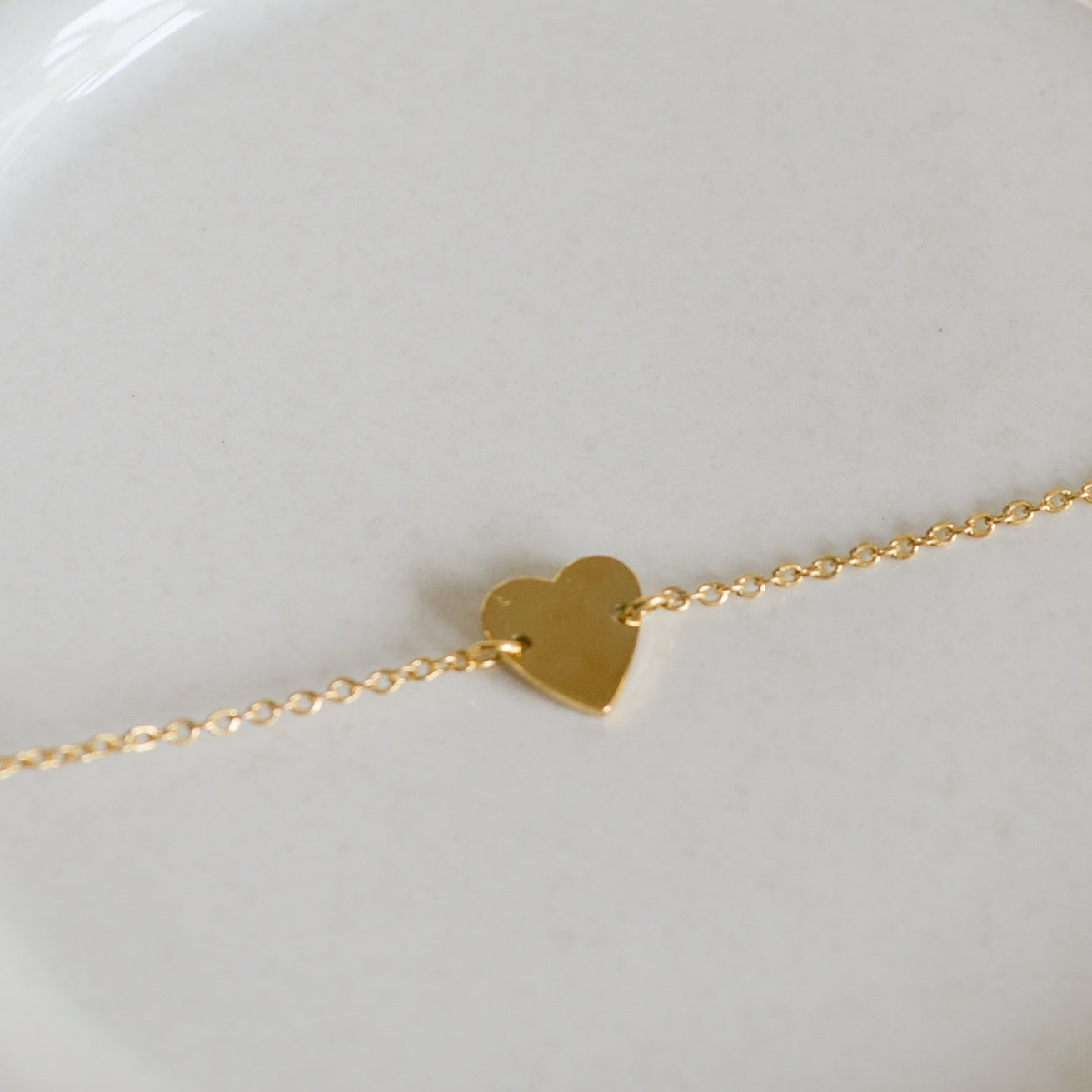 Alyssa gold dainty heart charm bracelet