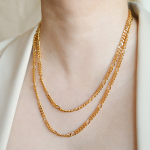 Evelyn 18k gold filled figaro link chain necklace