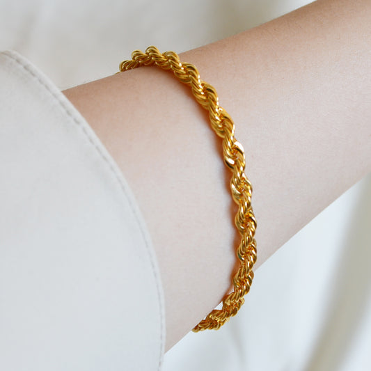 Abby Gold Twist Rope Chain Bracelet