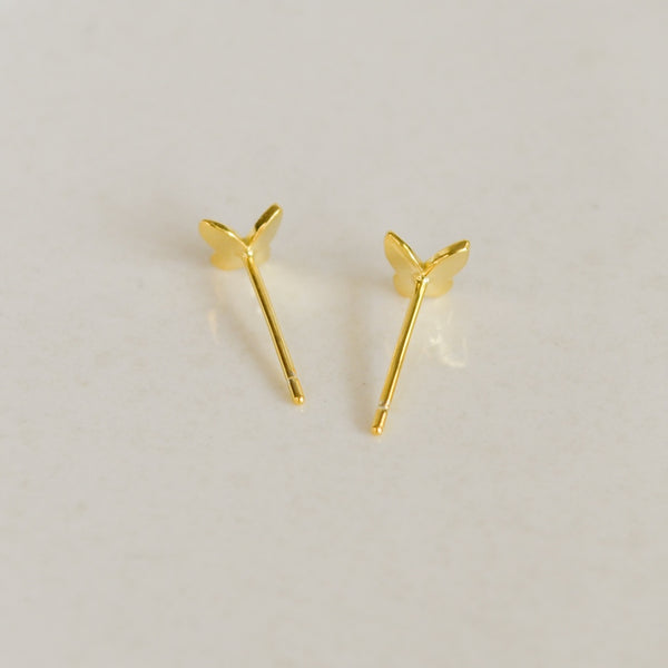 Andrea 18k gold vermeil dainty butterfly stud earrings