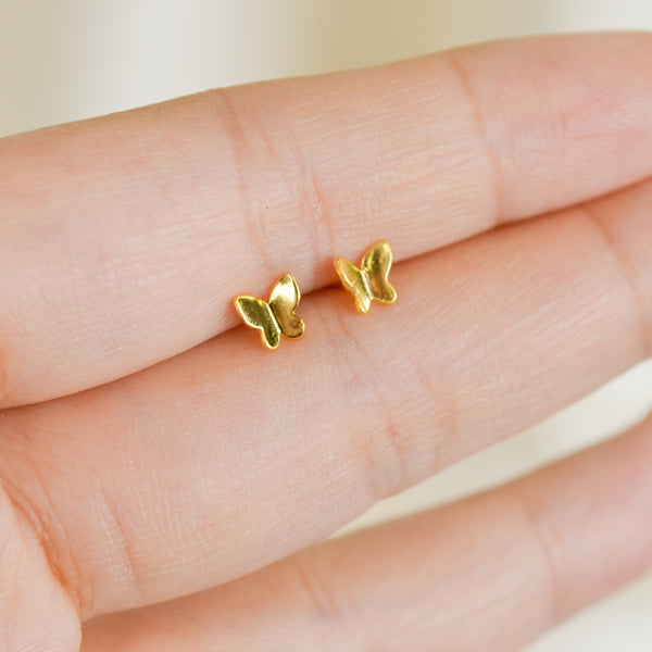Andrea 18k gold vermeil dainty butterfly stud earrings