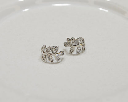 E041 dainty leaf ear cuffs earrings