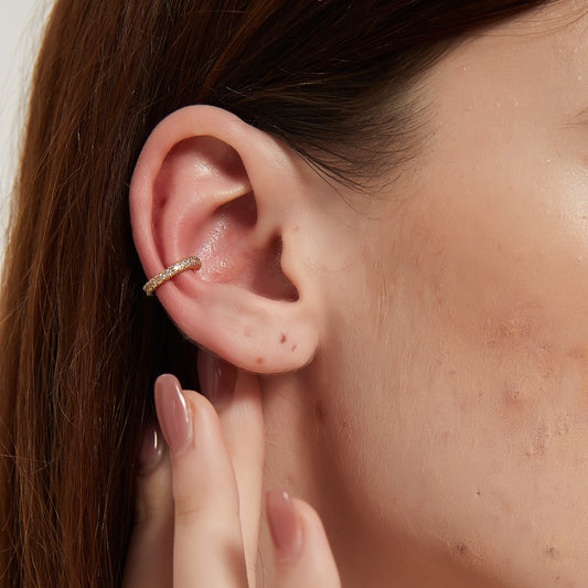 fiona dainty paved cz ear cuff earrings