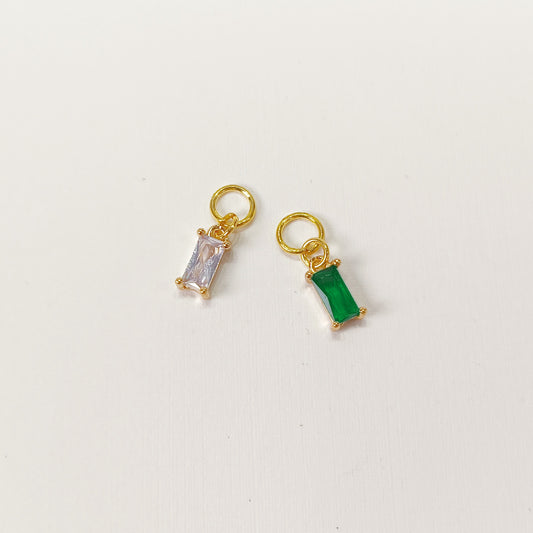 C003 dainty baguette crystal charm