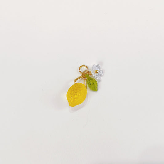 C010 lemon & flower dangle charm