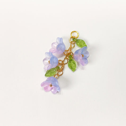 C014 purple lily flower dangle charm