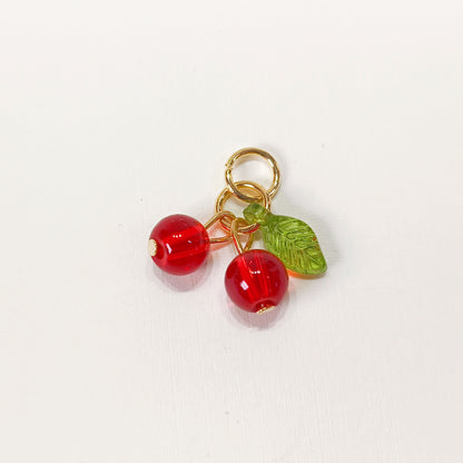 C016 red cherry dangle charm