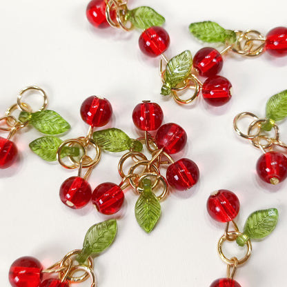 C016 red cherry dangle charm