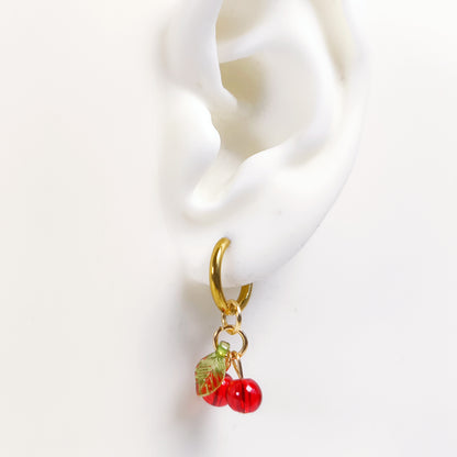 C016 red cherry dangle charm