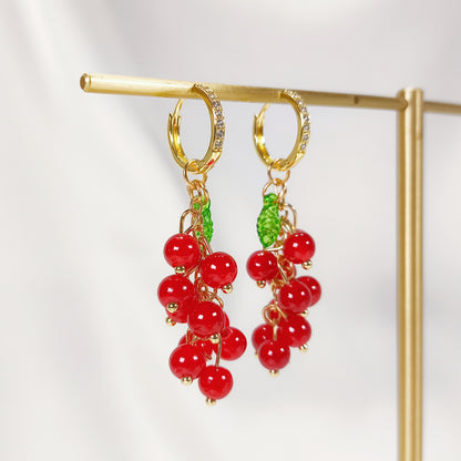 C020 red grapes cluster dangle charm