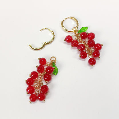 C020 red grapes cluster dangle charm