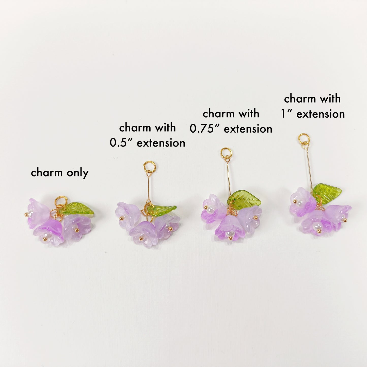 C021 lilac lily flower cluster dangle charm