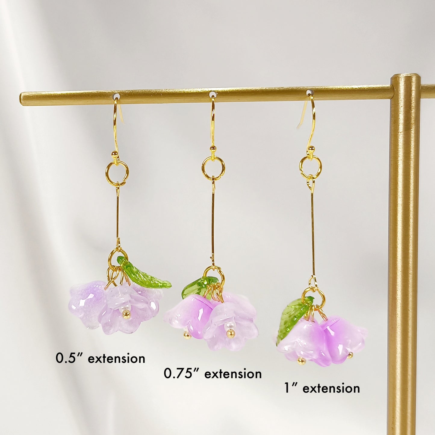 C021 lilac lily flower cluster dangle charm