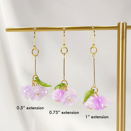 C021 lilac lily flower cluster dangle charm