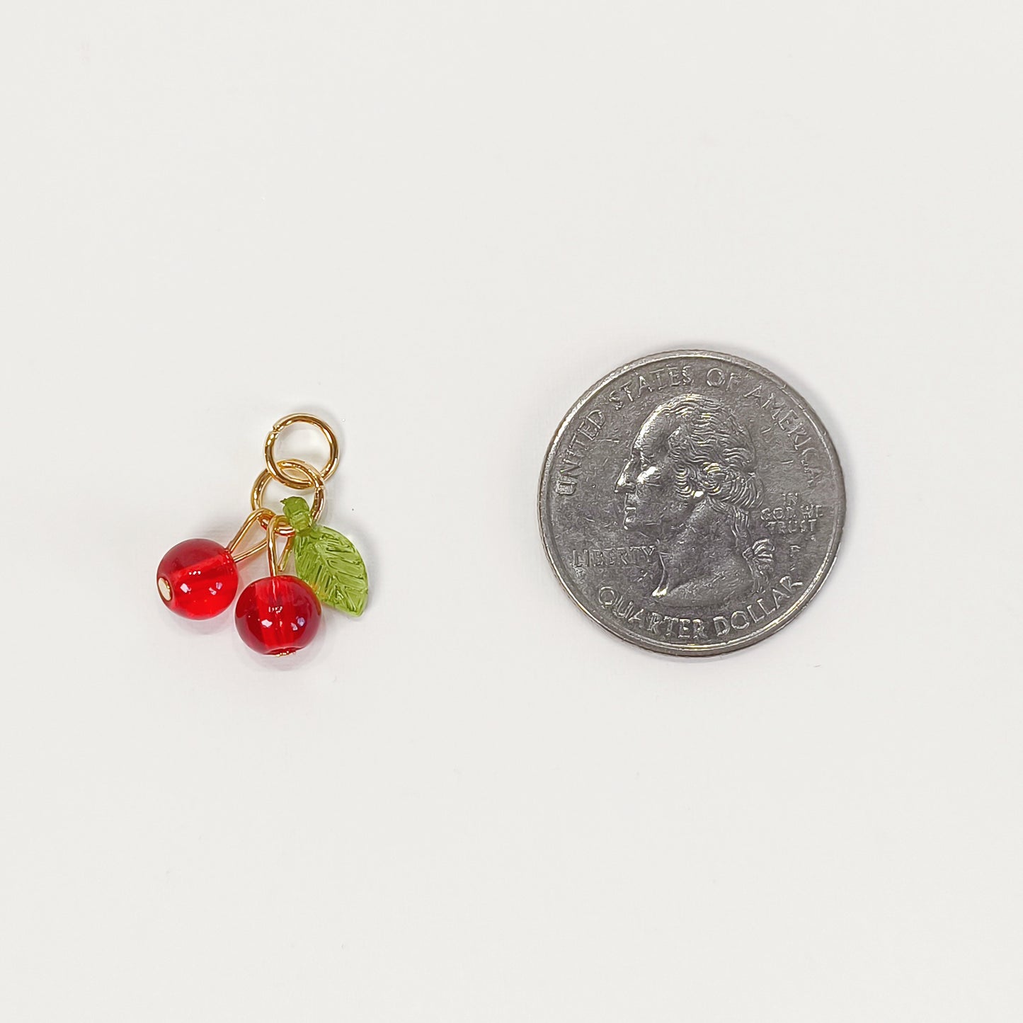 C016 red cherry dangle charm