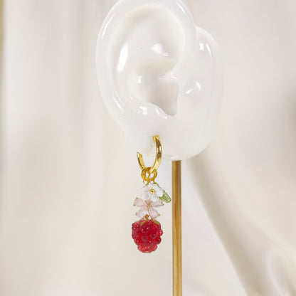 CE004 pre-designed raspberry sakura charm earrings