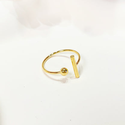 R030 double bar geometric open ring