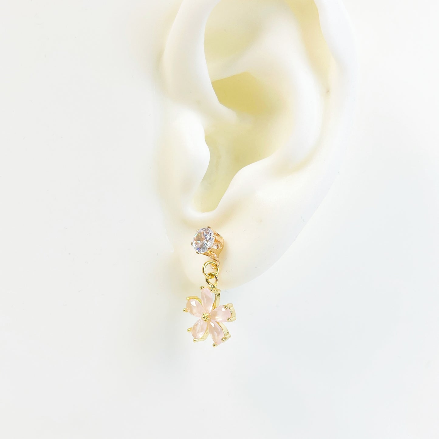 E191 pink cherry blossom sakura drop earrings