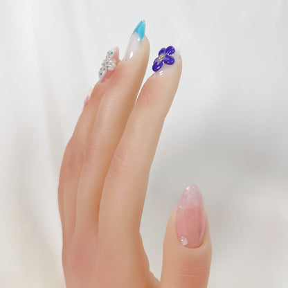 PO047 3d flower abstract press on nails