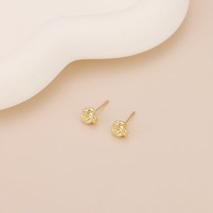 E171 dainty love knot stud earrings