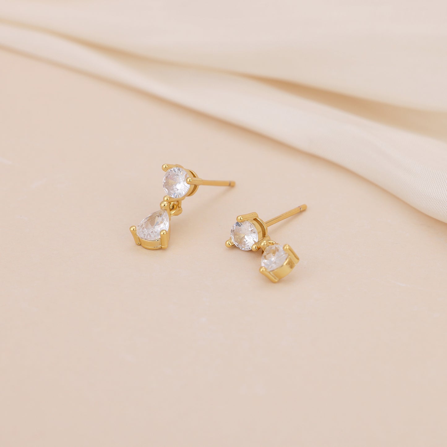 E176 crystal diamond dangle stud earrings