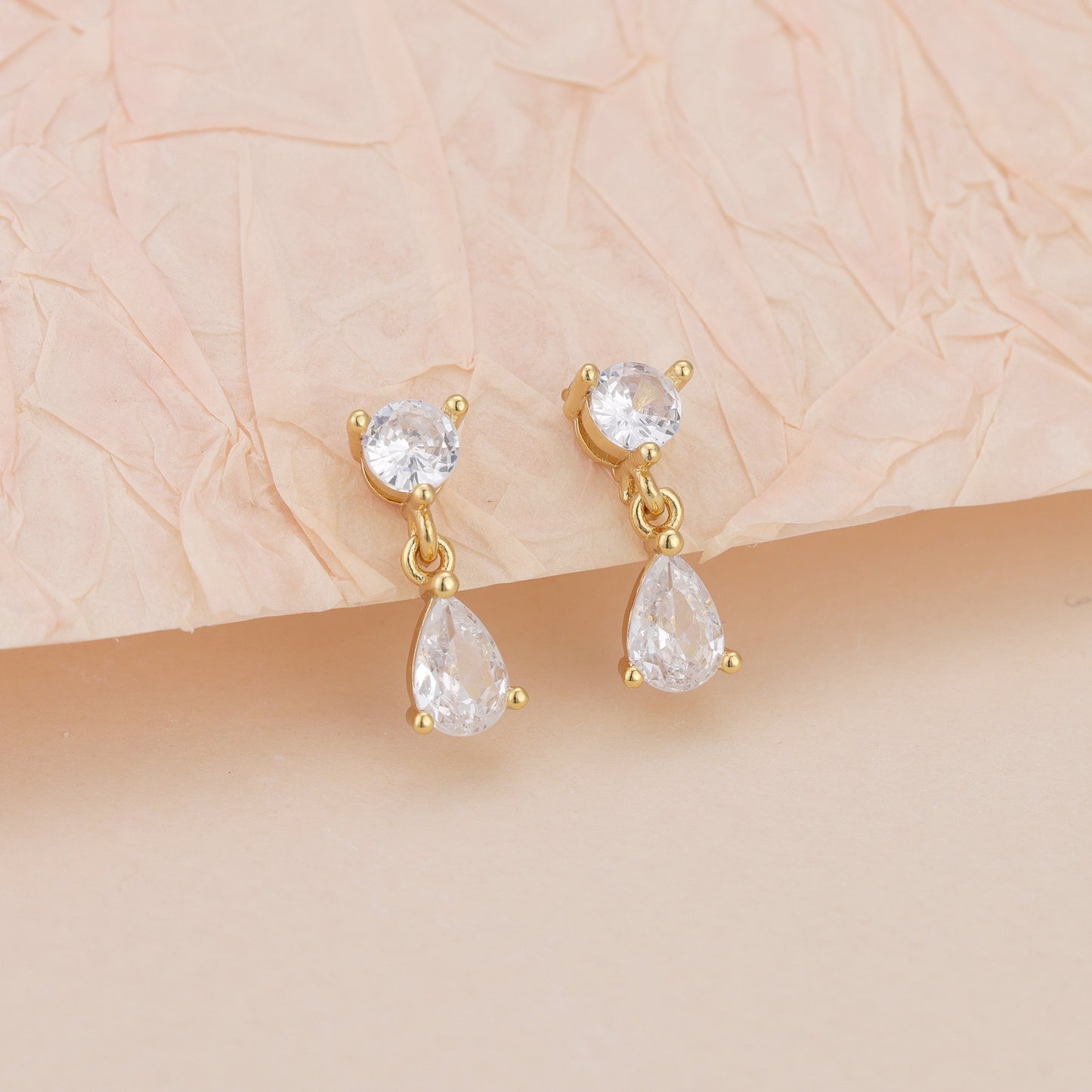 E176 crystal diamond dangle stud earrings