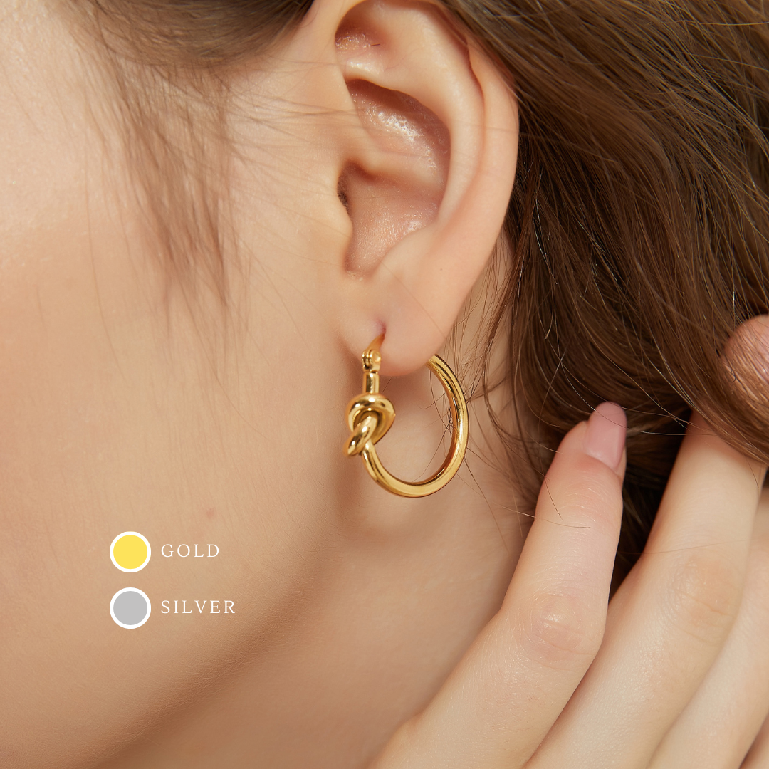 Molly love knot hoop earring