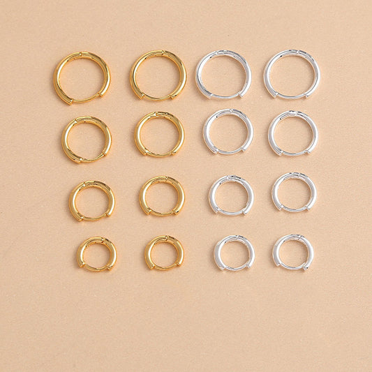 E163 gold huggie hoop earrings for everyday