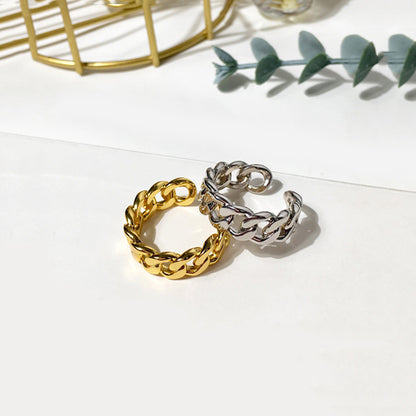 R032 chunky chain link open ring