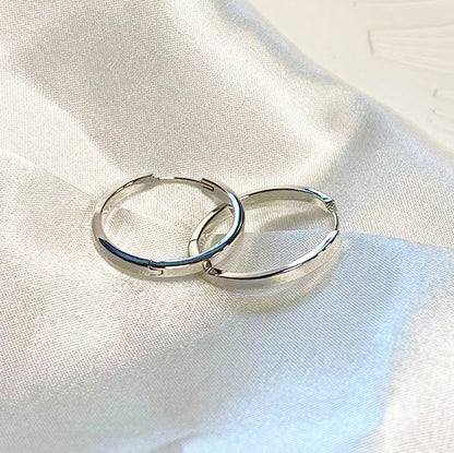 E133 minimalist plain flat wide hoop earrings