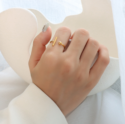 R030 double bar geometric open ring