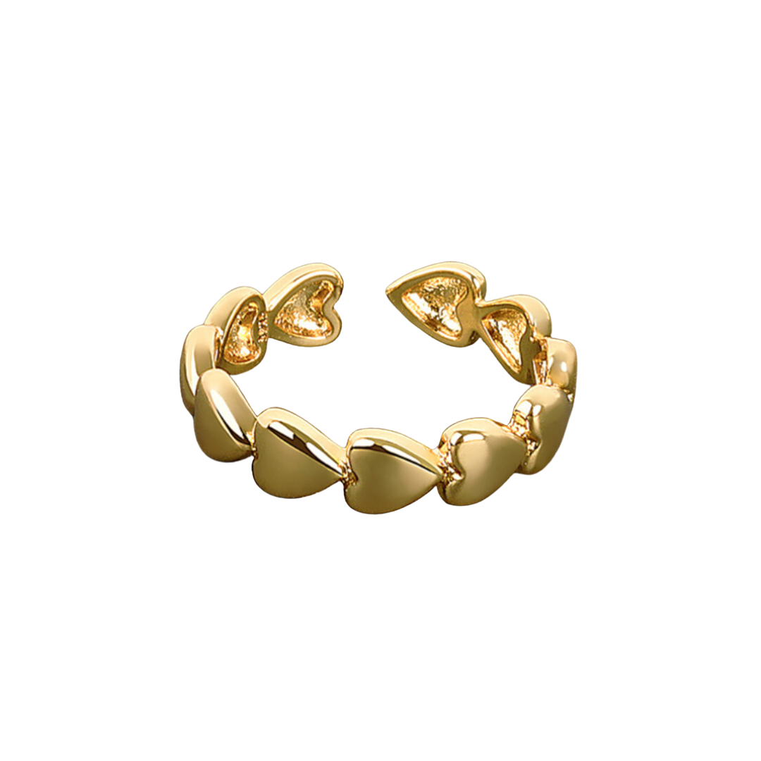 Rachel gold heart chain link open ring