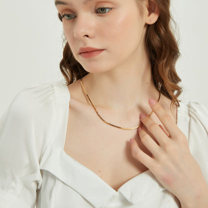 Victoria gold dainty snake chain link necklace