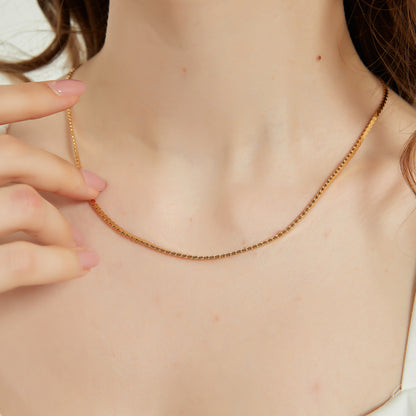 Victoria gold dainty snake chain link necklace