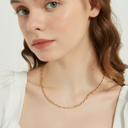 Caroline gold rolo chain link necklace