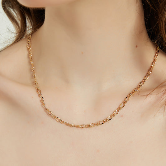 Caroline gold rolo chain link necklace