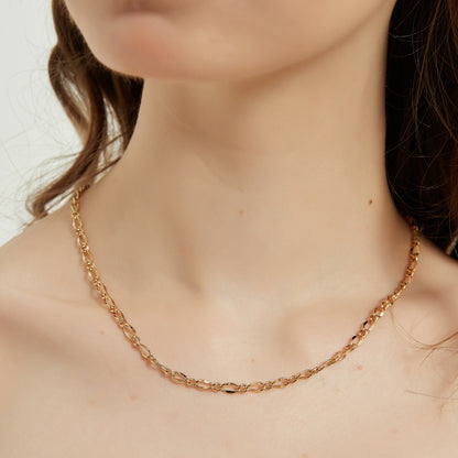 Caroline gold rolo chain link necklace