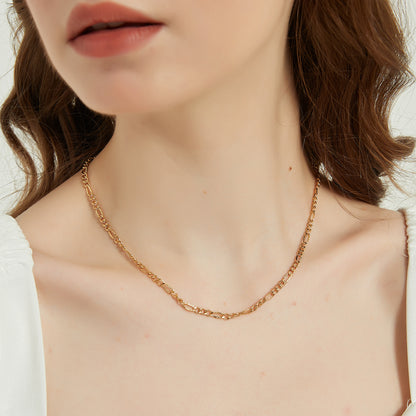 Riley dainty gold figaro chain necklace