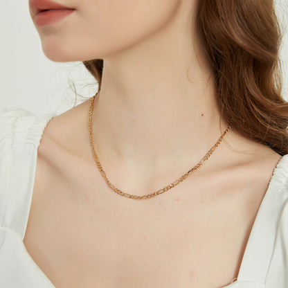 Riley dainty gold figaro chain necklace