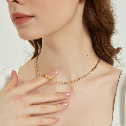 Riley dainty gold figaro chain necklace