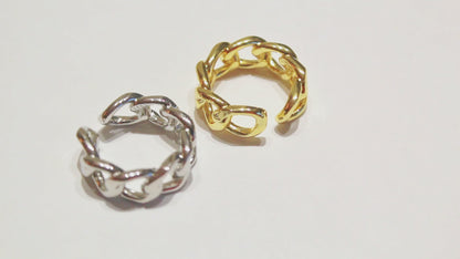 R032 chunky chain link open ring